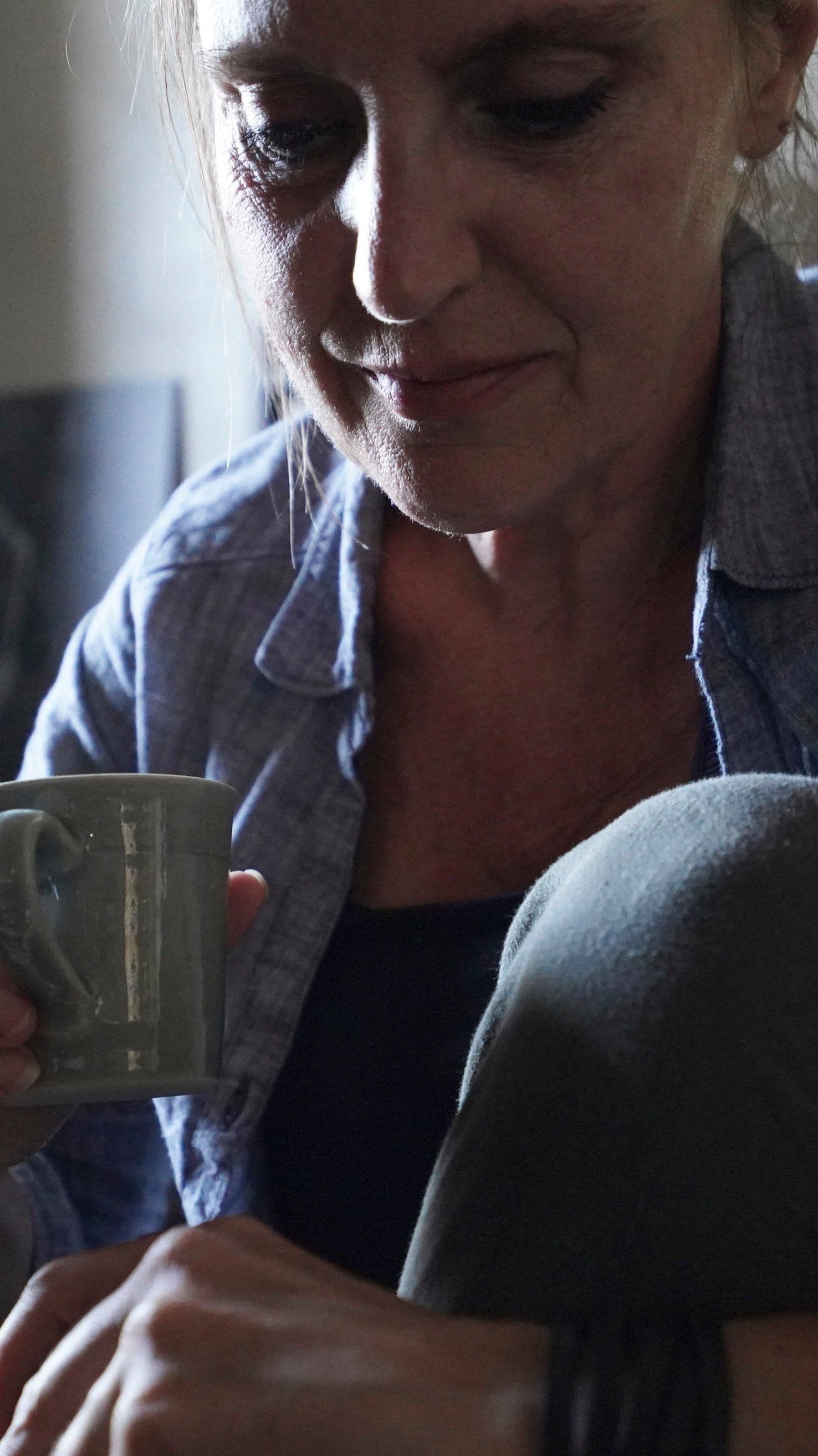 Karin, owner of Tea & Hammock, enjoying a cup of loose-leaf tea