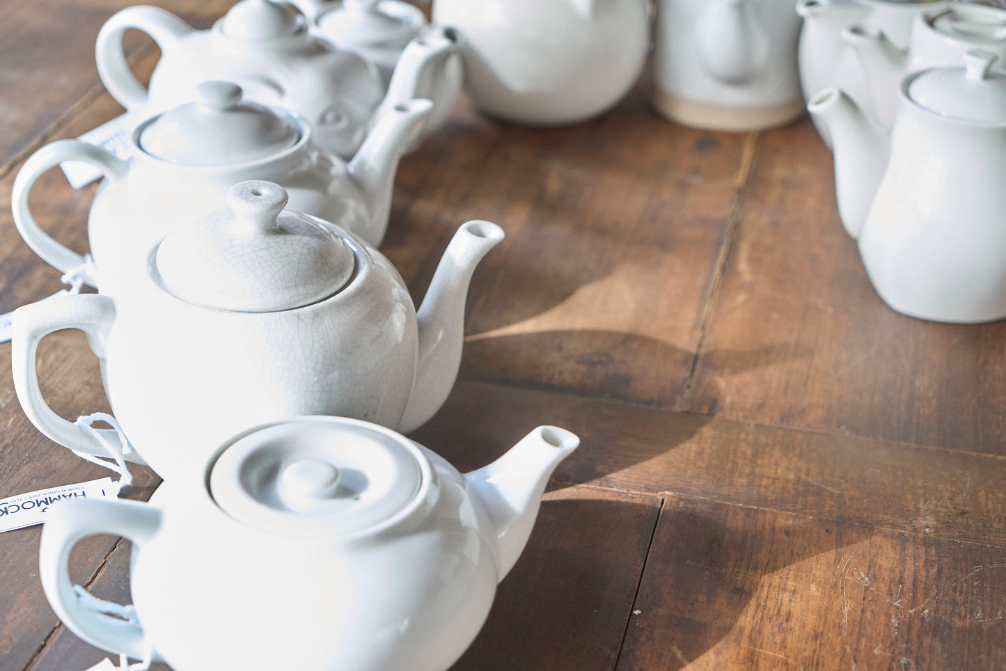 White ceramic teapot