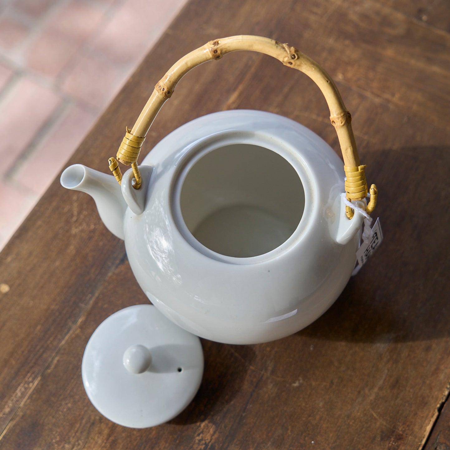 White ceramic teapot